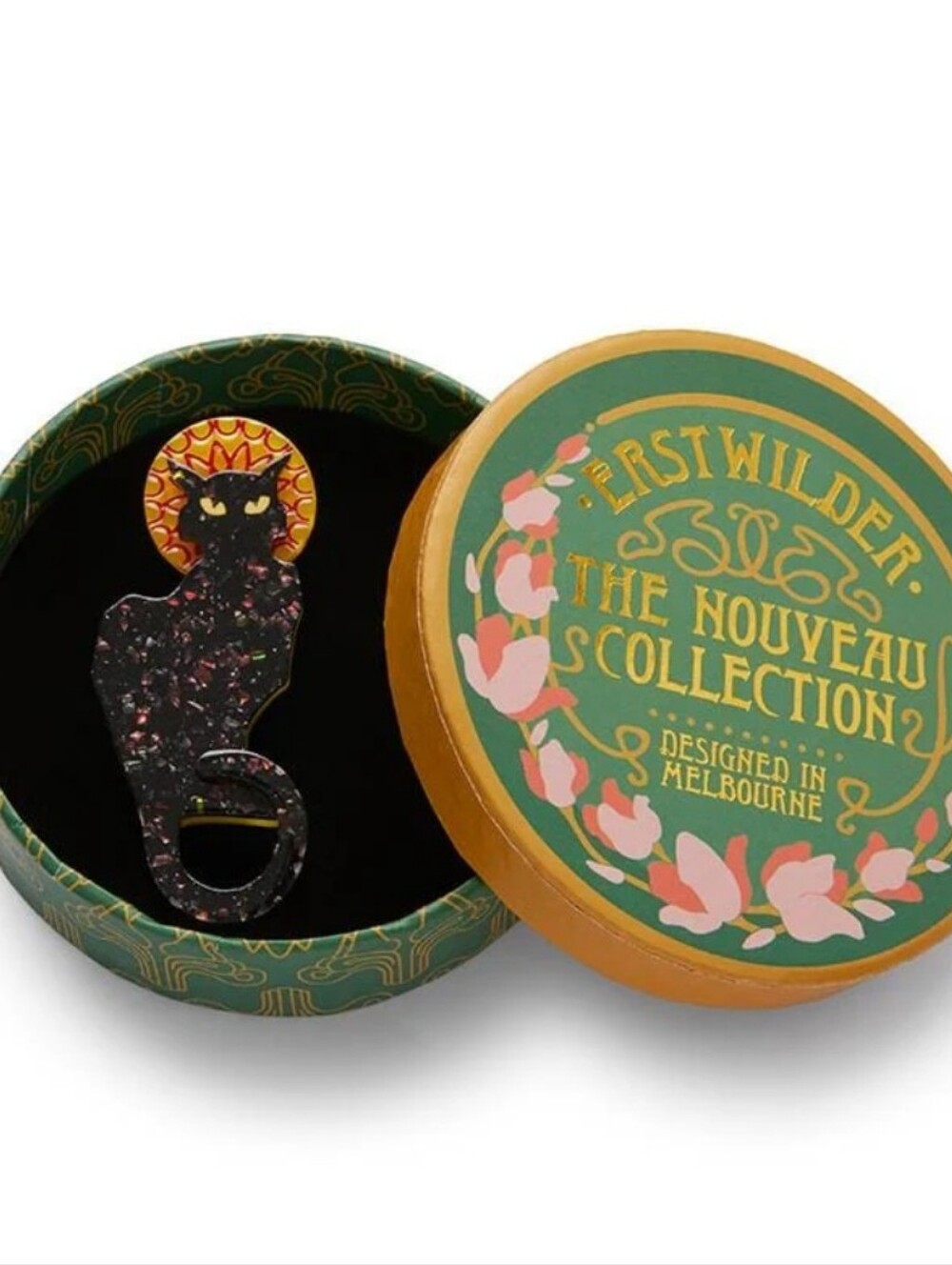 Erstwilder The Nouveau Collection Black Cat Brooch Le Chat Noir Brooch